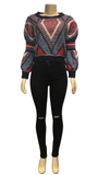 Multi Color Crop Top Sweater